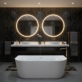 Wanna wolnostojąca przyścienna korek biały 170 cm Carlo Led Hydrosan