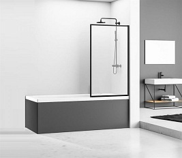 Czarny parawan nawannowy 70 cm Lagos Fix Rea