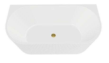 Leya Besco biała wanna wolnostojąca 170 cm syfon złoty WAS-170-LZL