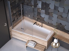 Wanna do zabudowy asymetryczna Intima Slim Besco lewa 150x85 cm