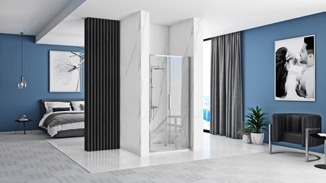 Drzwi prysznicowe rozsuwane 150 cm Rapid Slide Rea Chrom