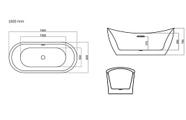 Wanna wolnostojąca akrylowa 180 cm BT101-18 Bravat