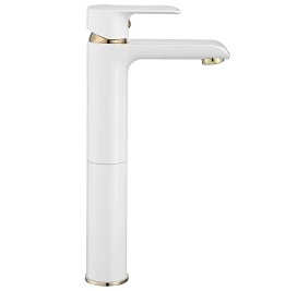 Bateria umywalkowa wysoka Bloom White Gold Rea