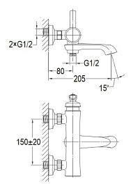 Bateria wannowa Armance AM5230 ORB