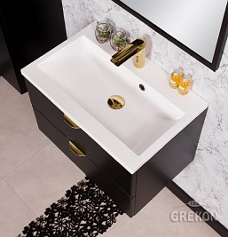 Czarna szafka łazienkowa z umywalką 60 cm Victa