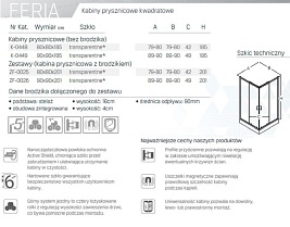 Kabina prysznicowa z brodzikiem 80x80 Feria New Trendy