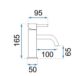 Bateria umywalkowa niska chromowana Lungo chrom Rea