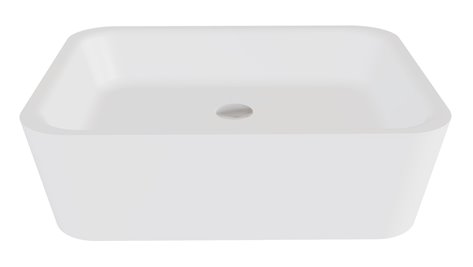 Matowa umywalka nablatowa 40x50 cm z konglomeratu Assos Matt Besco UMMB-A-NB