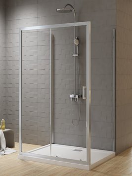 Kabina prostokątna przyścienna 110x80x80 cm profile chrom K-5139 New Varia New Trendy