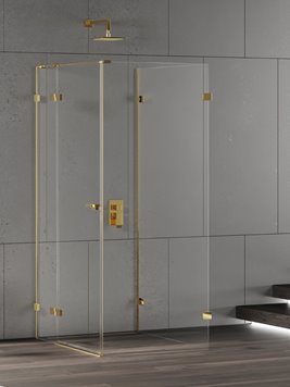 Złota kabina przyścienna z bocznym wejściem 100x80 EXK-4820 Eventa Gold Shine New Trendy