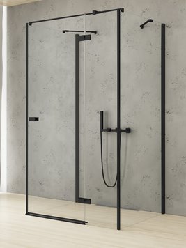 Czarna kabina prysznicowa przyścienna 100x90 prawa EXK-5026 Reflexa Black New Trendy