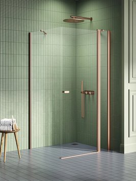 Miedziana szczotkowana kabina prysznicowa prostokątna 80x70 K-4378 New Soleo Copper Brushed New Trendy