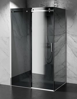 Kabina prysznicowa narożna 150x90 cm szkło 8mm grafitowe profile chrom Swiss Liniger
