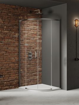 Kabina prysznicowa półokrągła 90x90 kolor stalowy K-4978 Prime New Trendy Gunmetal Brushed