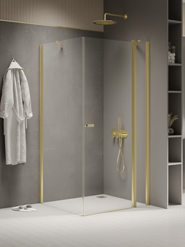 Złota kabina prysznicowa prostokątna 110x100 K-1866 New Soleo Light Gold New Trendy