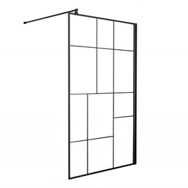 Ścianka prysznicowa 120 cm czarna kratka BK251T12A7 Nero powłoka Clean Glass