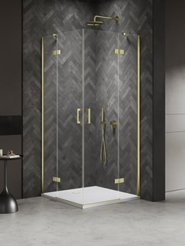 Kabina prysznicowa drzwi podwójne kolor złoty połysk 120x100 cm K-4572 New Trendy Nesta Light Gold