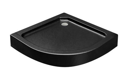 Czarny brodzik prysznicowy półokrągły 90x90 Alex BAA-90-CN