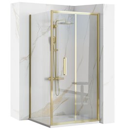 Złota kabina prysznicowa narożna drzwi składane 90x100 Rapid Fold Gold Rea