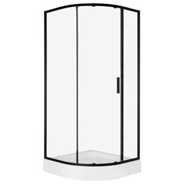 Kabina prysznicowa jednoskrzydłowa półokrągła z brodzikiem 90x90 RPS Solid BL Kerra