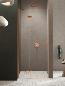 Drzwi prysznicowe uchylne lewe kolor miedziany 120 cm D-0925A New Trendy Nesta Copper Brushed