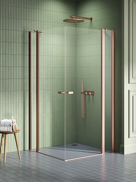 Miedziana szczotkowana kabina prostokątna 90x120 K-2020 New Soleo Copper Brushed New Trendy