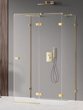 Złota kabina prysznicowa przyścienna prawa 110x120 cm EXK-2147 Avexa New Trendy Gold Shine