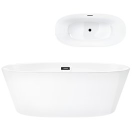 Wanna akrylowa, wolnostojąca Salina Corsan 160 cm korek klik-klak czarny