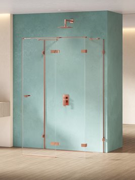 Miedziana przyścienna kabina prysznicowa prawa 90x90 EXK-6482 Eventa Copper Shine New Trendy