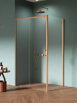 Kabina prysznicowa prostokątna lewa 120x80 miedziana D-0816A/D-0341B Prime New Trendy Copper Brushed