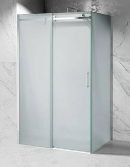 Kabina prysznicowa narożna 90x100 cm szkło 8mm mleczne profile chrom Swiss Liniger