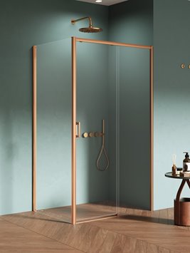 Kabina prysznicowa prostokątna prawa 110x90 miedziana D-0815A/D-0342B Prime New Trendy Copper Brushed