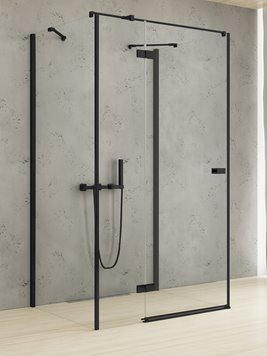 Czarna kabina prysznicowa przyścienna 90x90 lewa EXK-5013 Reflexa Black New Trendy