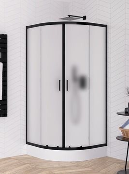 Czarna kabina prysznicowa półokrągła 90x90 szkło satyna K-3578 Suvia New Trendy
