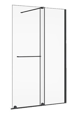 Czarna ścianka prysznicowa rozsuwana 120 cm Creative BK258T12K powłoka Clean Glass