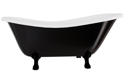 Czarno-biała wanna wolnostojąca 170 nogi czarne Otylia B&W Besco WKO-170-BWB