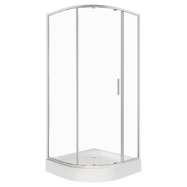 Kabina prysznicowa jednoskrzydłowa półokrągła z brodzikiem 90x90 RPS Solid Kerra