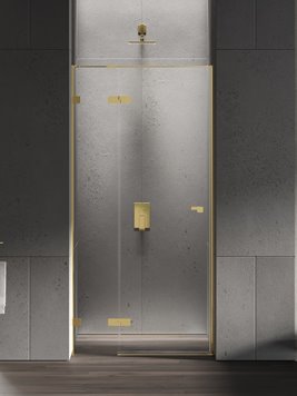 Złote drzwi prysznicowe uchylne 120 cm lewe EXK-4679 Eventa Gold Shine New Trendy
