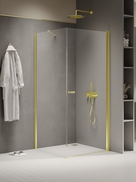 Złota kabina prysznicowa kwadratowa 100x100 K-1848 New Soleo Light Gold New Trendy