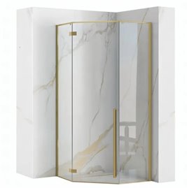 Złota szczotkowana kabina prysznicowa pięciokątna 100x100 Diamond Rea