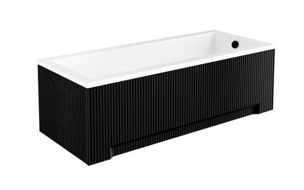 Czarna ryflowana obudowa do wanny 160 Besco
