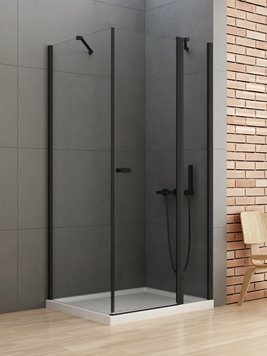 Czarna kabina prysznicowa prostokątna 120x90 K-0551 New Soleo Black New Trendy