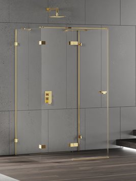 Złota przyścienna kabina prysznicowa lewa 80x100 EXK-4796 Eventa Gold Shine New Trendy