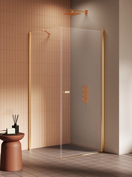 Złota szczotkowana kabina prysznicowa prostokątna 70x90 K-4172 New Soleo Gold Brushed New Trendy