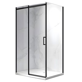 Czarna kabina prysznicowa prostokątna 140x90 szkło 8 mm ZES-KZ22E-BL-140X90