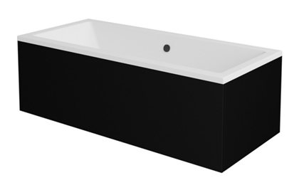 Czarna obudowa do wanny 170 cm Quadro Besco