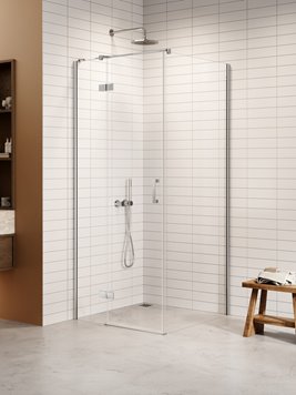 Kabina prysznicowa uchylna lewa kolor chrom 100x80 cm K-3609 New Trendy Nesta Chrome