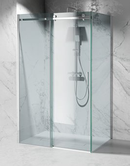 Kabina prysznicowa narożna 130x80 cm szkło 8mm przeźroczyste profile chrom Swiss Liniger