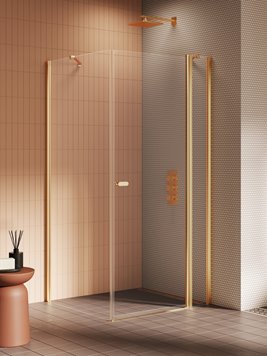 Złota szczotkowana kabina prysznicowa prostokątna 120x80 K-4219 New Soleo Gold Brushed New Trendy