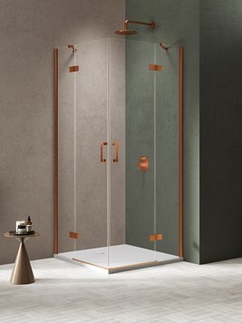 Kabina prysznicowa drzwi podwójne kolor miedź szczotkowana 90x120 cm K-4659 New Trendy Nesta Copper Brushed